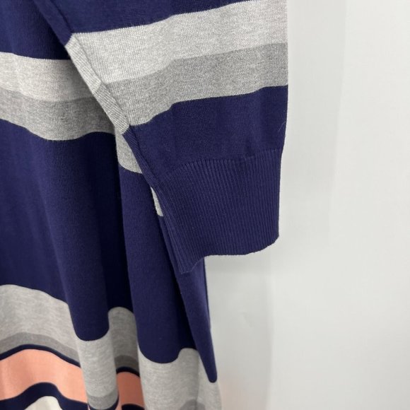 Liquid multi stripe long line Duster Sweater Open cardigan plus size 3X - Picture 14 of 16